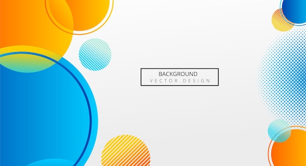 fondo colorido con círculos y una etiqueta blanca con un borde dorado