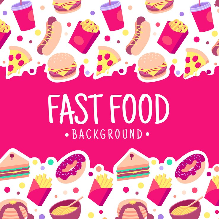 Vector fondo colorido de comida rápida