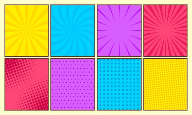 Fondo colorido conjunto abstracto cómico
