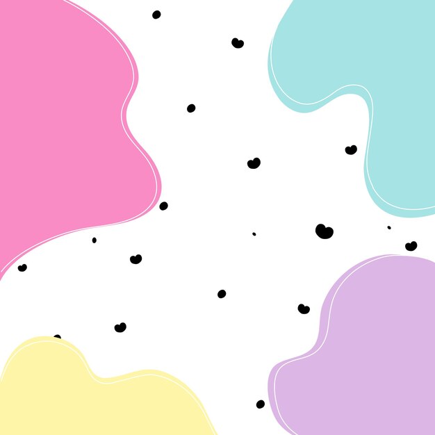 un fondo colorido con corazones negros y puntos con uno rosa y azul