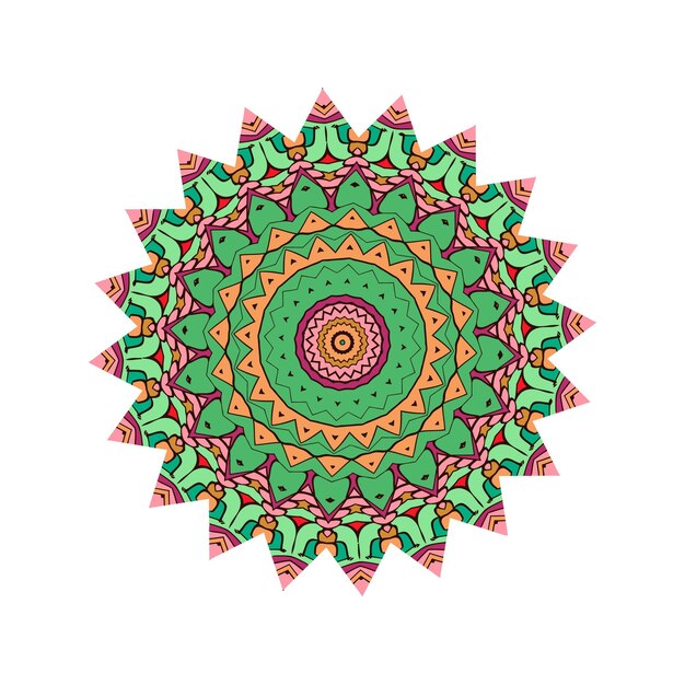 Fondo colorido del diseño de la mandala. Forma de flor inusual. oriental