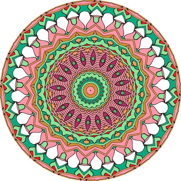 Fondo colorido del diseño de la mandala. Forma de flor inusual. oriental