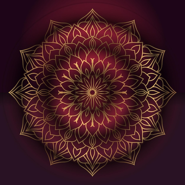 Fondo colorido del diseño de mandala ornamental islámico de lujo