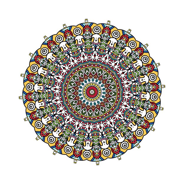 Fondo colorido del diseño de la mandala. Patrones de Terapia Antiestrés