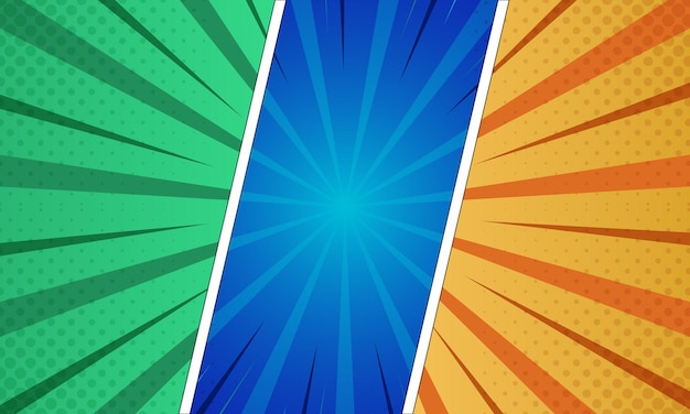 Fondo colorido del diseño del panel cómico del arte pop