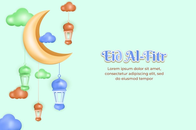 Fondo colorido eid alfitr con color pastel