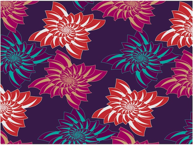 un fondo colorido con flores y hojas