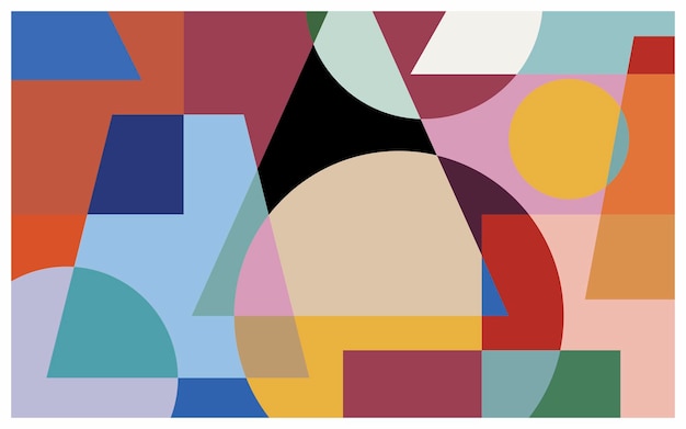 Fondo colorido formado por una composición de varias formas geométricas