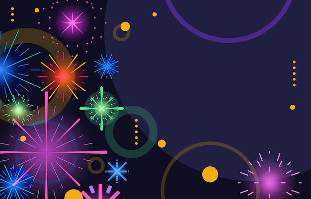 un fondo colorido con fuegos artificiales coloridos y un lugar para el texto