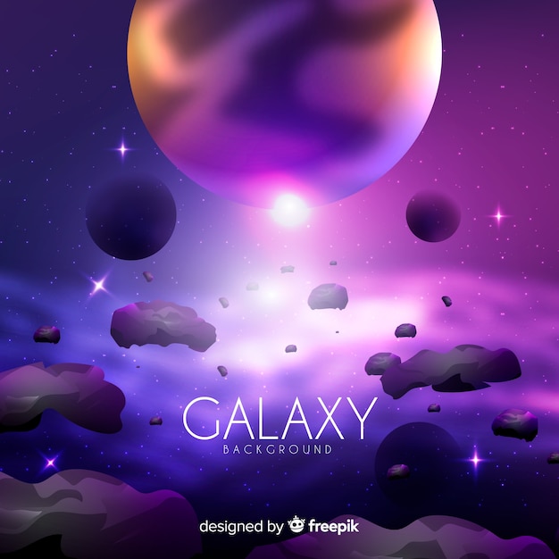 Fondo colorido de galaxia con diseño realista