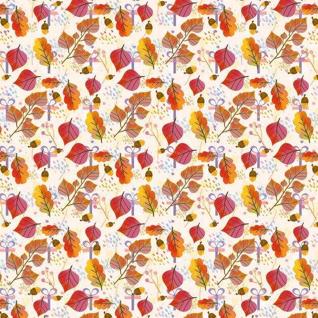 un fondo colorido con hojas de otoño y una flor blanca