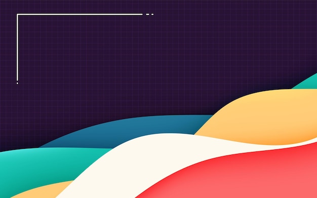 Fondo colorido con ilustración vectorial de forma abstracta fluida ondulada