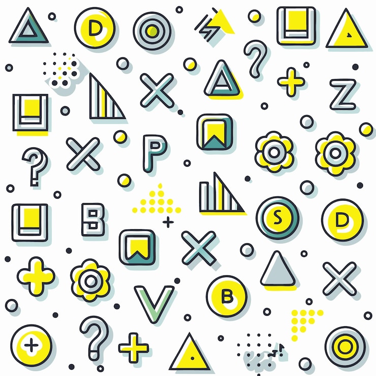 Vector fondo colorido de letras y números