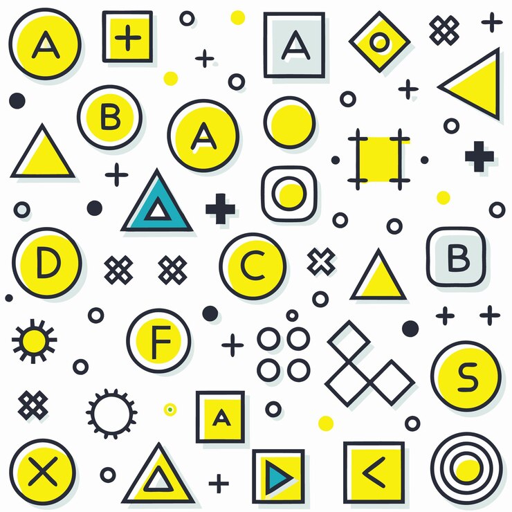 Vector fondo colorido de letras y números