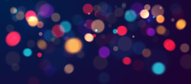 Fondo colorido de las luces del bokeh. Formas circulares borrosas.
