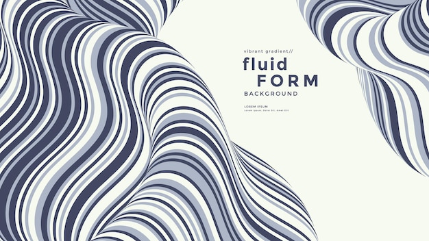 Fondo colorido con una onda de fluido óptico. Composiciones de líneas onduladas a rayas para portada, afiche.