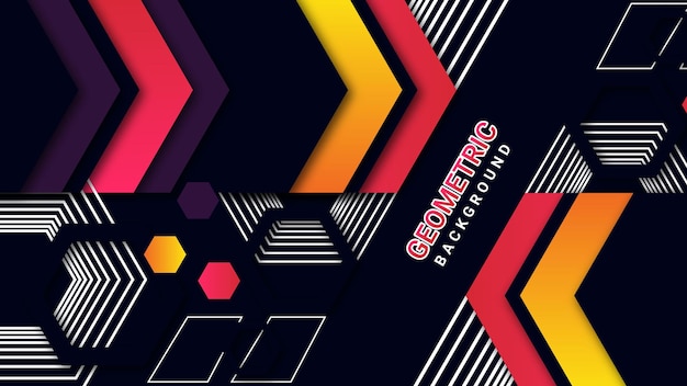 Un fondo colorido con la palabra geometic en letras rojas.