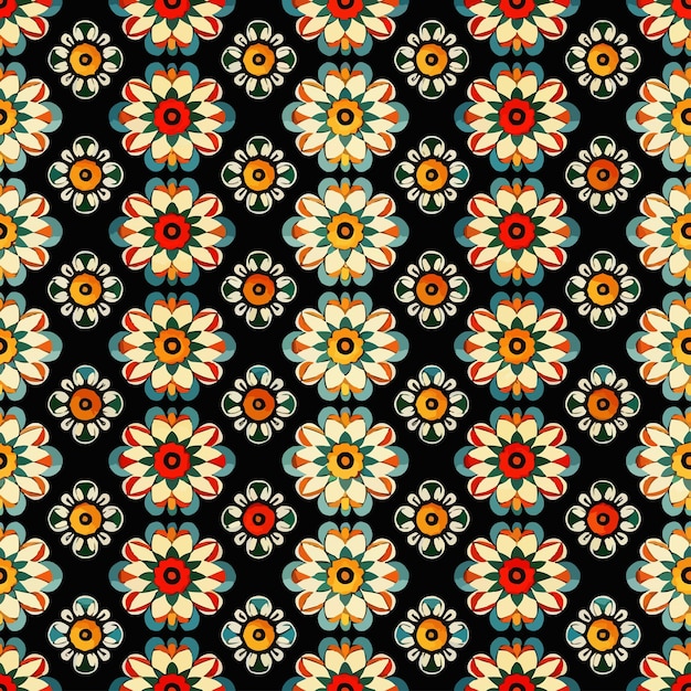 un fondo colorido con un patrón de flor en el centro