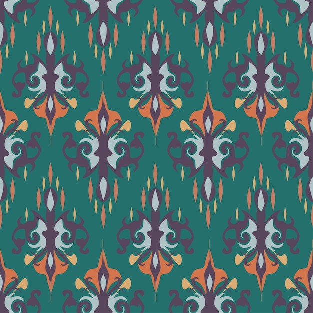 un fondo colorido con un patrón de flores y hojas