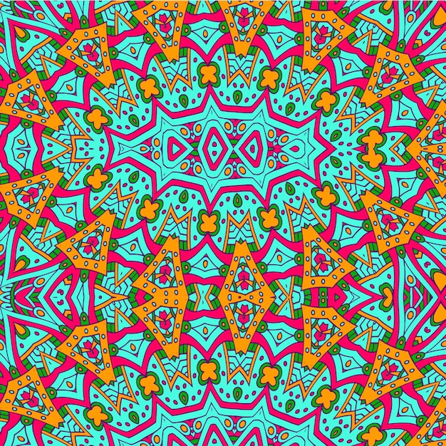 Un fondo colorido con un patrón de mandala