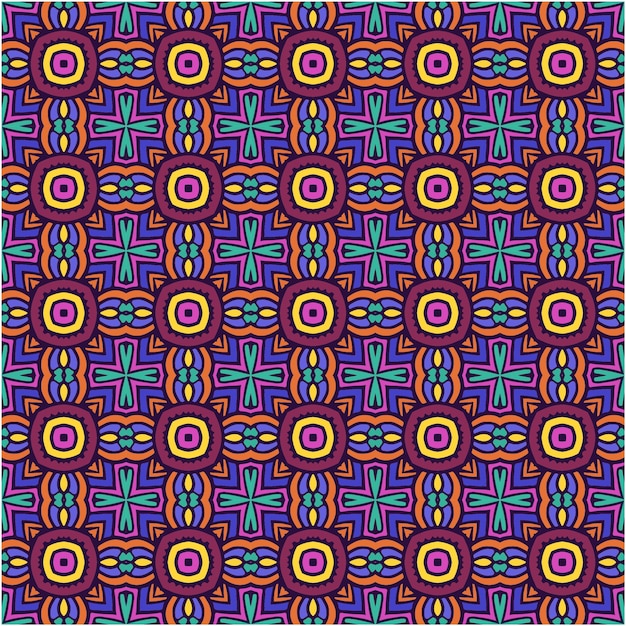 Fondo colorido de patrones sin fisuras con estilo étnico