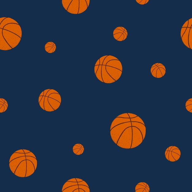 Fondo colorido de pelotas de baloncesto Patrón de baloncesto sin costuras