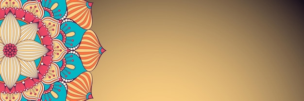 Fondo colorido simple étnico con mandala