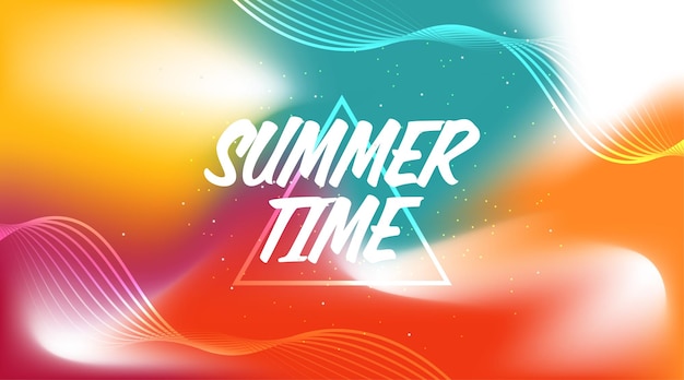 Fondo colorido de verano para diseño de pancarta o póster Fondo ondulado abstracto It39s Summer Time