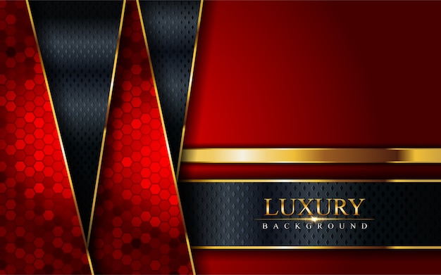 Fondo de combinación de lujo rojo, dorado y negro.