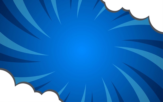 Fondo de cómic de arte pop con nubes Ilustración vectorial de dibujos animados