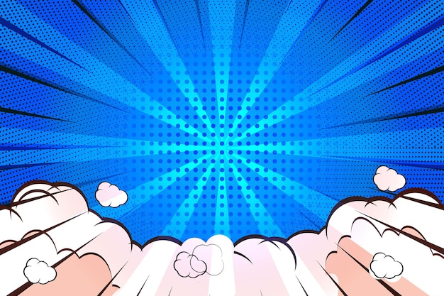 Fondo de cómic con una nube de humo y la nube de palabras