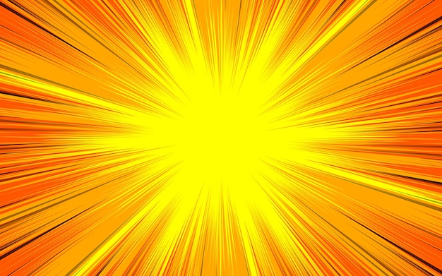 Fondo de cómic retro vintage con ilustración vectorial de rayos solares