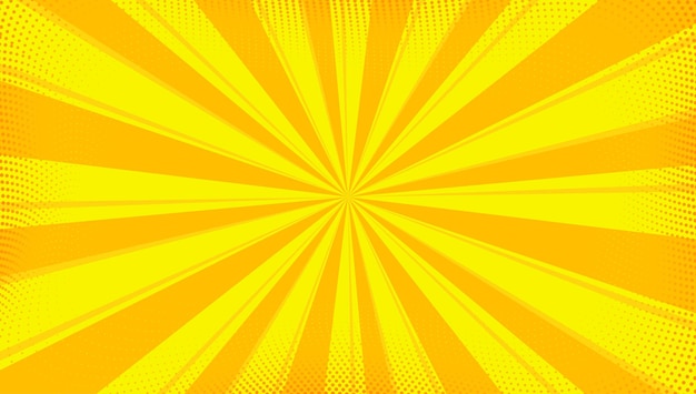 fondo cómico abstracto con rayos en amarillo