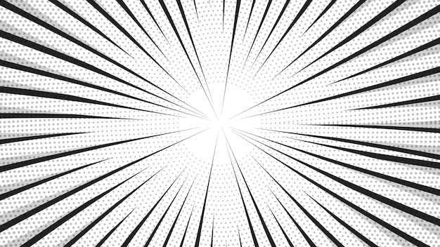 Fondo cómico de arte pop Ilustración vectorial de dibujos animados en blanco y negro