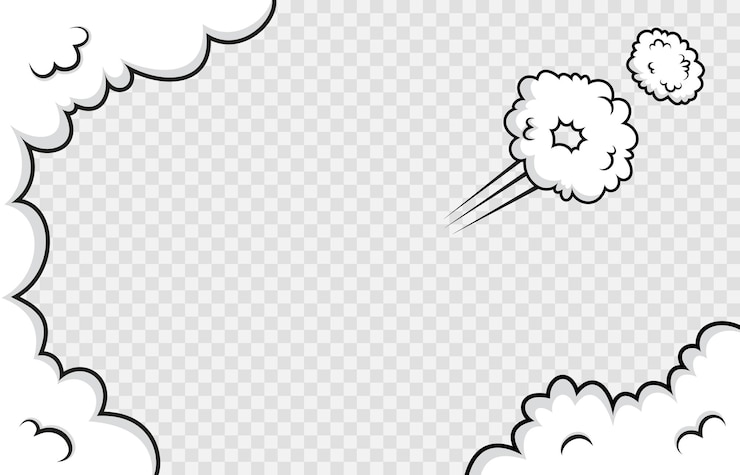 Vector fondo cómico con nubes de velocidad. globo divertido en estilo pop art. elemento de burbuja de discurso de dibujos animados.