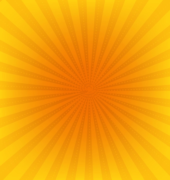 El fondo cómico radial de Orange Sunburst