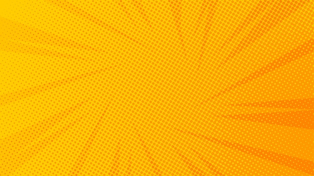 Fondo cómico retro pop art amarillo y naranja con estilo de trama de semitonos