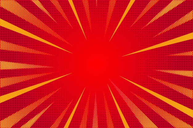fondo cómico rojo abstracto estilo de dibujos animados ilustración vectorial de luz solar