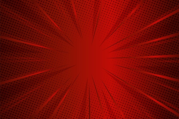 Fondo cómico rojo con explosión