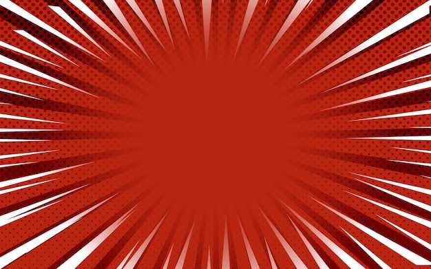 Fondo cómico rojo Ilustración vectorial retro
