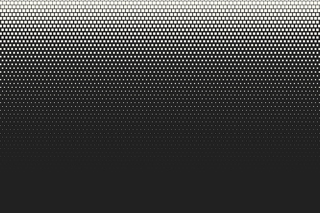 Fondo cómico de semitonos. Plantilla punteada retro vectorial para etiquetas y bocetos. Degradado geométrico blanco y negro para diseños de arte pop. Fondo vintage con patrón aislado para libro de dibujos animados.