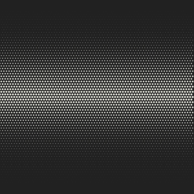Fondo cómico de semitonos. Plantilla punteada retro vectorial para etiquetas y bocetos. Degradado geométrico blanco y negro para diseños de arte pop. Fondo vintage con patrón aislado para libro de dibujos animados.