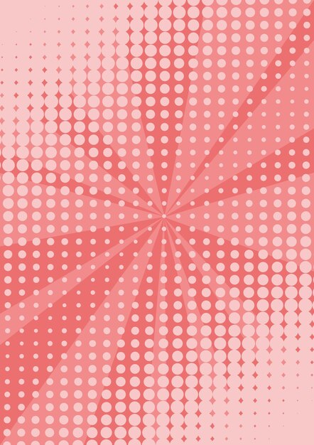 Fondo cómico Sunburst Ilustración vectorial Fondo de estilo cómico Fondo de medio tono cómico rosa