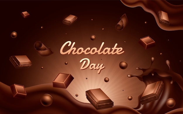 Fondo de comida de chocolate en estilo realista