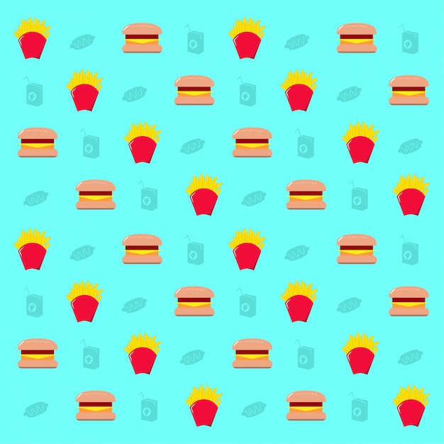 Vector fondo de comida sin costuras