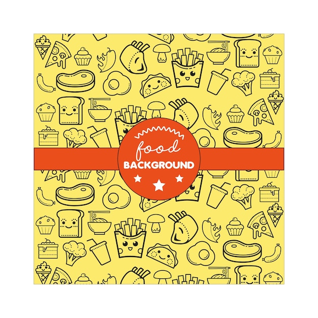 Fondo de comida dibujado a mano Vector Gratis.