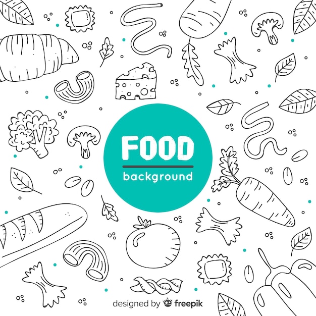 Fondo de comida dibujado a mano