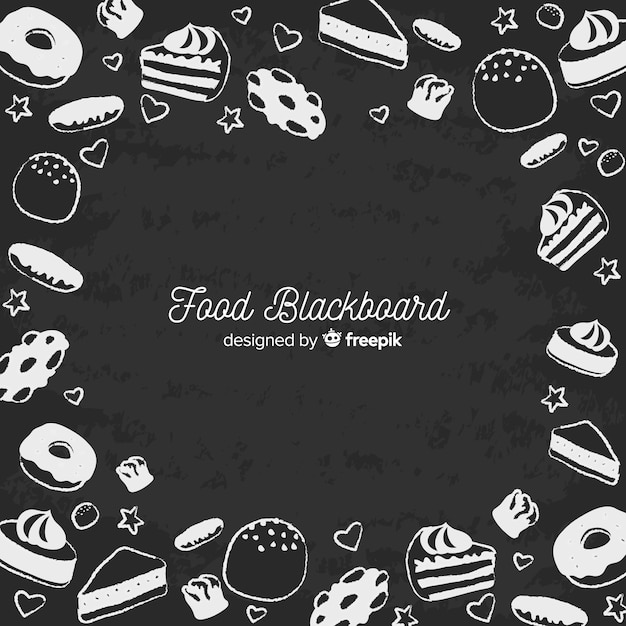 El fondo de la comida de la pizarra