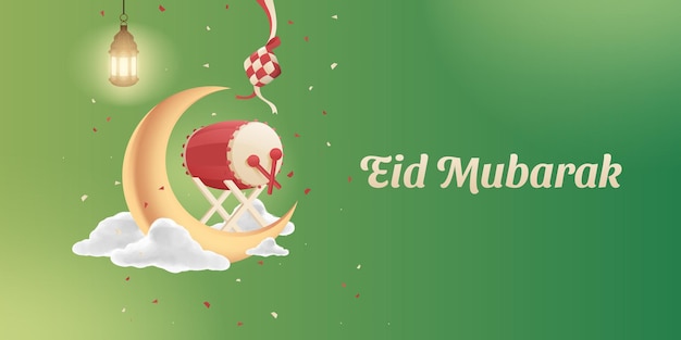Fondo completo de adornos islámicos de Eid Al Fitr Mubarak