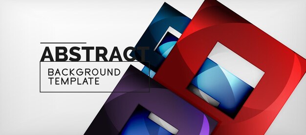 Fondo con composición de cuadrados de color diseño de abstracción geométrica moderna para la marca de portada de póster o banner
